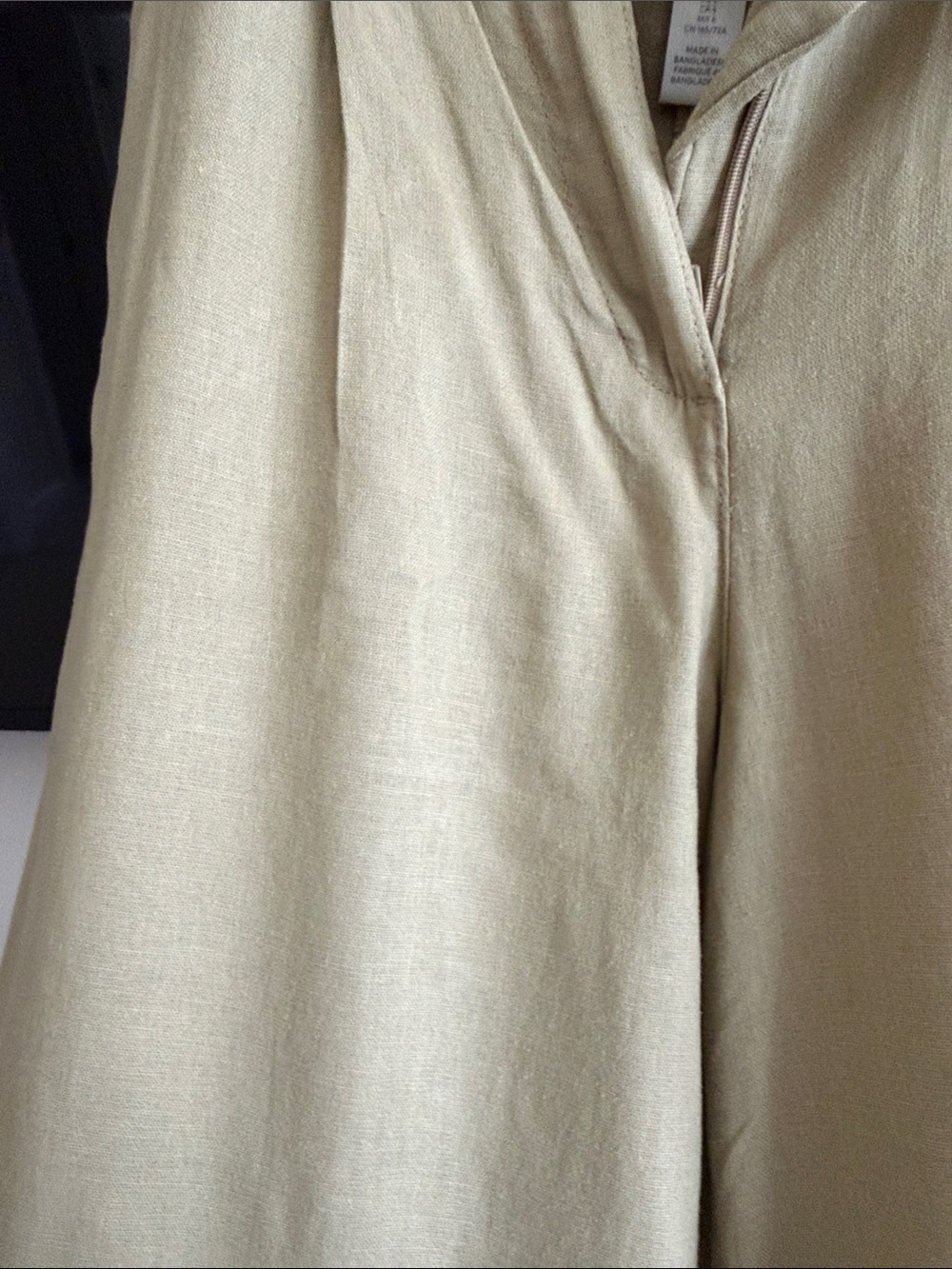 H&M Olive Green Linen-Blend Pants - Picture 3 of 4